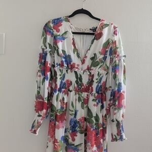 Marciano Multicolor Floral Long Sleeve Dress
